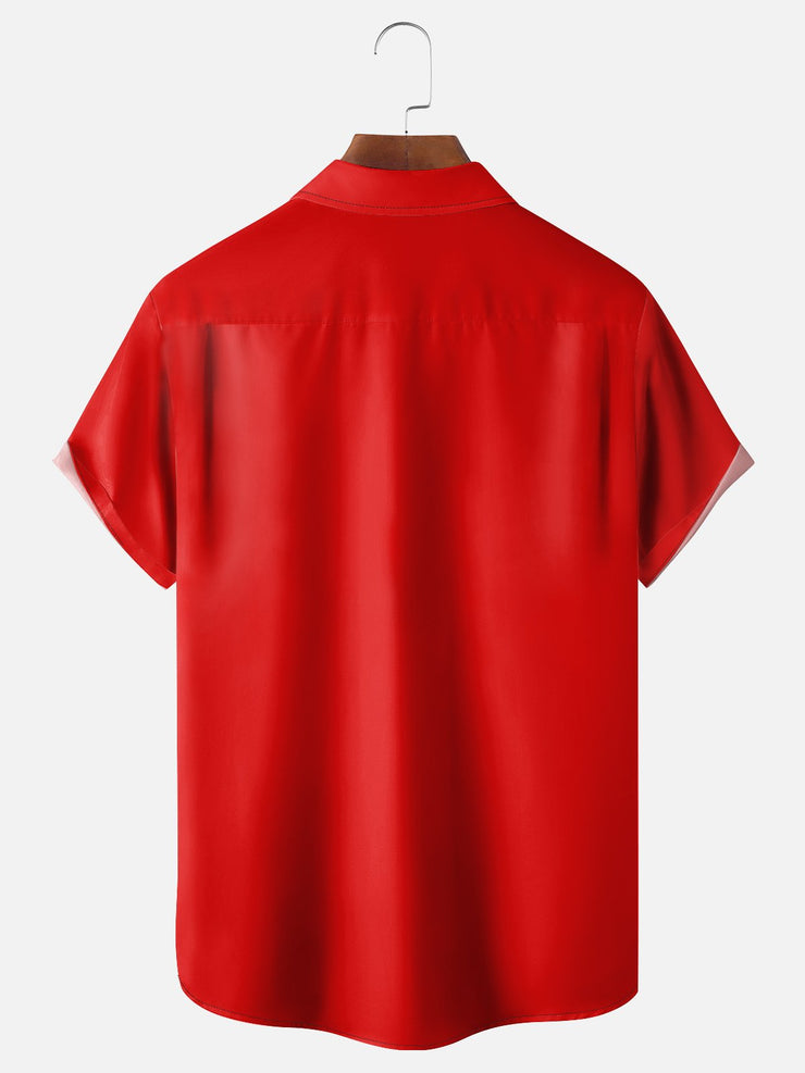 Moisture-wicking Canada Day Chest Pocket Bowling Shirt