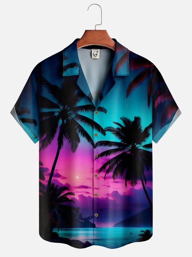 Moisture-wicking Coconut Tree Hawaiian Shirt