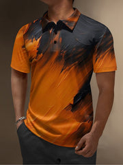 Moisture Wicking Golf Polo 3D Gradient Color Abstract Geometric