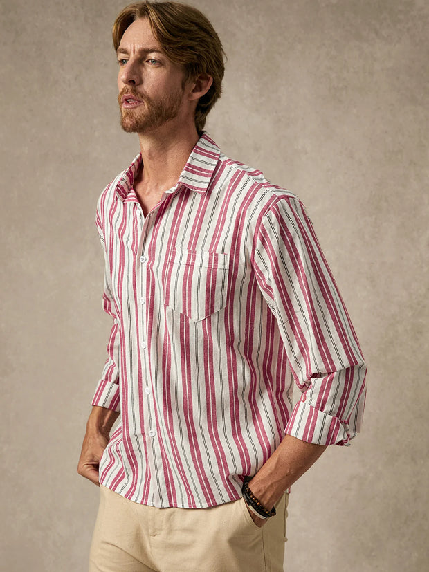 Cotton Striped Long Sleeve Casual Shirt