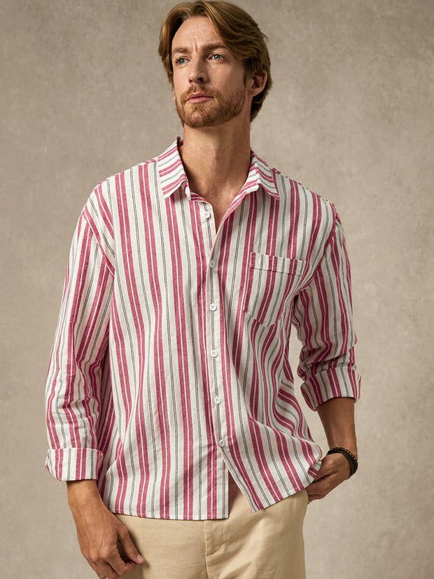 Cotton Striped Long Sleeve Casual Shirt