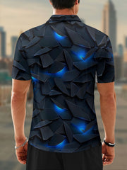 Moisture Wicking Golf Polo 3D Abstract Gradient Geometric