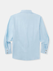 Cotton Plain Long Sleeve Guayabera Shirt