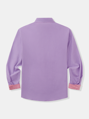 Cotton Contrast Color Long Sleeve Casual Shirt