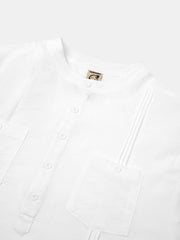 Cotton Henley Collar Guayabera Shirt