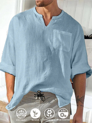 Cotton Chest Pocket Long Sleeve Shirt.