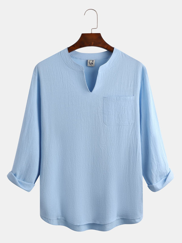 Cotton Chest Pocket Long Sleeve Shirt.